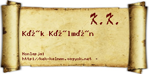 Kék Kálmán névjegykártya