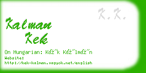 kalman kek business card